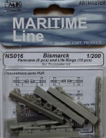 CMK NS016 Bismarck - paravane (8x) & life rings (10x) 1/200