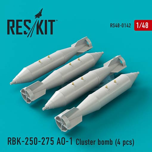 Reskit RS48-0142 RBK-250-275 AO-1 Cluster bomb (4 pcs.) 1/48