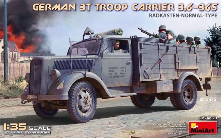 Miniart 35453 German 3t Troop Carrier 3,6-36S Radkasten 1/35