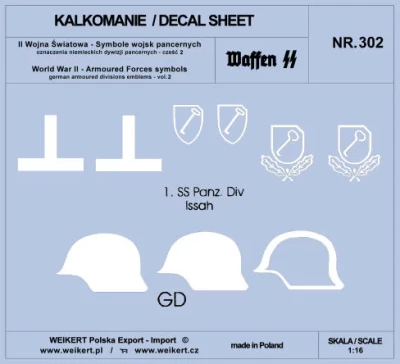Weikert Decals 302 German Armoured Forces symbols - part 2 1/16