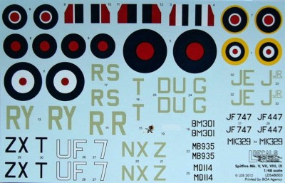 Ldecals Studio LDS-48003 1/48 Decals Spitfire Mk.Vb,VII,VIII,IXe (7x camo)