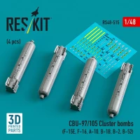 Reskit 48515 CBU-97/105 cluster bombs (4 pcs.) 1/48