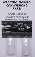 Maestro Models MMCK-7231 1/72 SAAB Sk60 - Vacu canopy (2 pcs.)