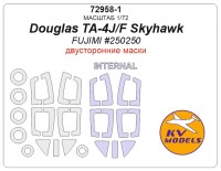 KV Models 72958-1 Douglas TA-4J/F Skyhawk (Fujimi #250250) - двусторонние маски + маски на диски и колеса FUJIMI US 1/72