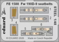 Eduard FE1588 Fw 190D-9 seatbelts STEEL (MINA) 1/48