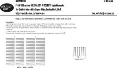 New Ware NWA-M0333 1/48 Mask F-4J/S Phantom II EXHAUST NOZZLES