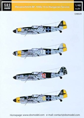Sbs Model D48029 Декаль Bf-109G-10 in Hungarian Service 1/48