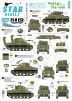 Star Decals 35-C1231 US M4A1 75mm Sherman. 75th-D-Day-Special. Normandy and France in 1944.3rd Armored Division, 66th Armoured Regiment, 70th Tank Battalion 1/35