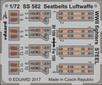 Eduard SS582 Seatbelts Luftwaffe WWII fighters STEEL 1/72