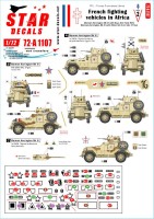 Star Decals 72-A1107 French Fighting Vehicles in Africa # 2.FFL - Forces Francaises Libres.Marmon Herrington Mk.III with Boys Anti-Tank rifle, Marmon Herrington Mk.III with 25mm SA 34 or SAL 37 gun 1/72