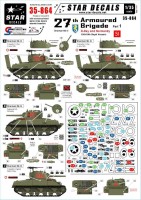 Star Decals STAR35864 27th Armoured Brigade, D-Day and Normandy.13th/18th Royal HussarsSherman Mk.III. 10-Balaclava, 66-Conquest, 70-Cavalier, 77-Comrade 1/35