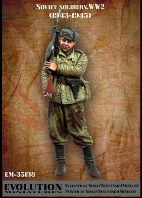 Evolution Miniatures 35138 Советский солдат с пулеметом Дягтерева, 1943-45 1/35