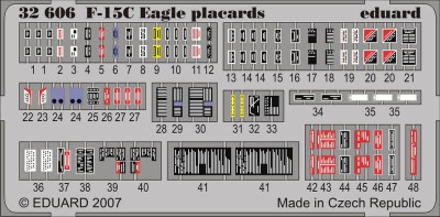 Eduard 32606 F-15C placards S.A. TAM