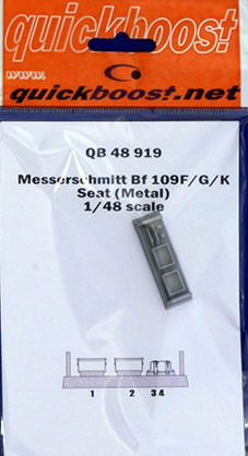 QuickBoost QB48919 Bf 109F/G/K seat (metal type) 1/48