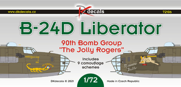 Dk Decals 72106 B-24D Liberator 'The Jolly Rogers' (10x camo) 1/72