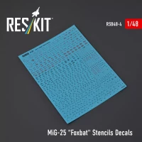 Reskit B48004 MiG-25 'Foxbat' Stencils Decals 1/48