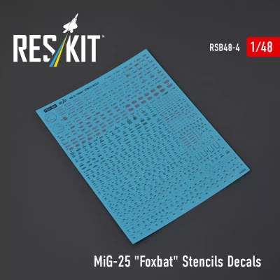 Reskit B48004 MiG-25 'Foxbat' Stencils Decals 1/48