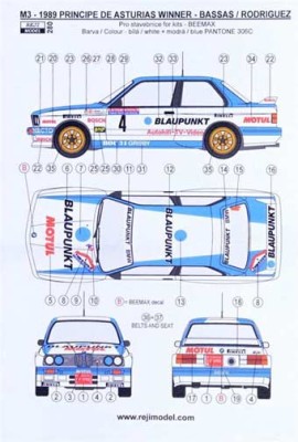 Reji Model 280 BMW M3 1989 Rally Principe de Astuarias 1/24
