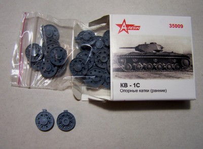 A-resin 35009 КВ-1С - опорные катки ранние 1/35