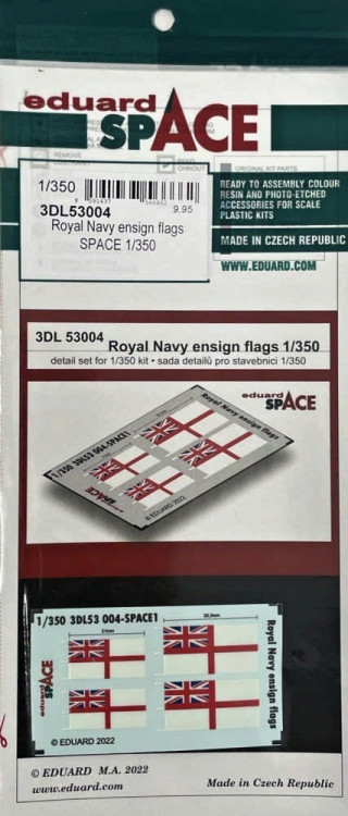 Eduard 3DL53004 Royal Navy ensign flags SPACE 1/350