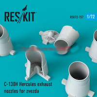 Reskit RSU72-0157 C-130H Hercules exhaust nozzles for Zvezda Kit 1/72