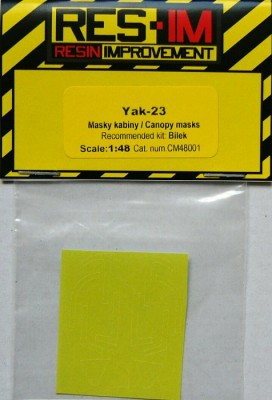 RES-IM RESICM48001 1/48 Canopy Masks for Yak-23 (BILEK)