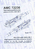Advanced Modeling AMC 72236 Kh-31A w/ AKU-58-1 Anti-ship Airborne Missile 1/72