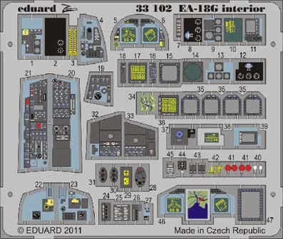 Eduard 33102 1/32 Фототравление EA-18G interior S.A.