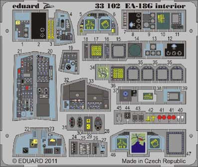 Eduard 33102 1/32 Фототравление EA-18G interior S.A.