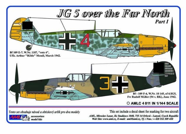 AML AMLC144011 Decals JG 5 over the Far North, Part I 1/144