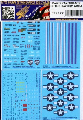 HGW 572022 Decals P-47D Razorback in the Pacific Area 1/72