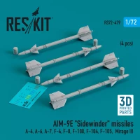 Reskit 72479 AIM-9E 'Sidewinder' missiles (4 pcs.) 1/72