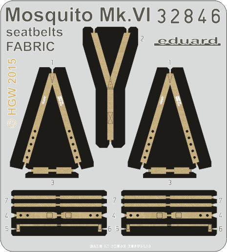 Eduard 32846 Mosquito Mk.VI seatbelts FABRIC 1/32