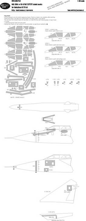 New Ware NWA-M0750 1/48 Mask MiG-31BM w/ KH-47M2 EXPERT (HOBBYB)