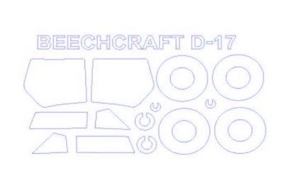 KV Models 48050 Beechcraft D-17S/SD17S/UC-43/GB-2 Staggerwing (RODEN #442,#446,#447,#448) + маски на диски и колеса RODEN 1/48