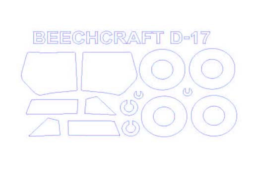 KV Models 48050 Beechcraft D-17S/SD17S/UC-43/GB-2 Staggerwing (RODEN #442,#446,#447,#448) + маски на диски и колеса RODEN 1/48