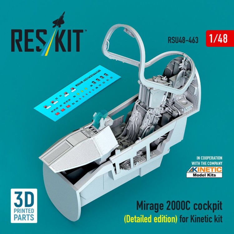Reskit U48463 Mirage 2000C cockpit (Detailed edition) (KIN) 1/48
