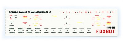 Foxbot Decals FBOT48050 Stencils for Missile R-73 (AA-11 Archer) &amp; 7/8 points of Digital Sukhoi Su-27 1/48