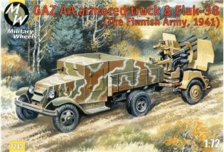 Military Wheels MW7243 GAZ AA armored truck &amp; Flak-38. Finl 1941