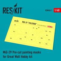 Reskit RSM48-0007 MiG-29 Pre-cut painting masks for Great Wall Hobby kit Great Wall Hobby 1/48