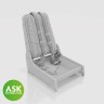 Art Scale 200-A32023 Messerschmitt P.1101 seat with seat belts (Me 262 type), 3D printed by ASK cat.no. 200-A32023 1/32