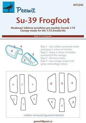 Peewit M72246 1/72 Canopy mask Sukhoi Su-39 Frogfoot (ZVE)