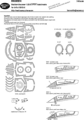 New Ware NWA-M1024 Mask Blackburn Buccaneer S.2C/D EXPERT (AIRF) 1/48