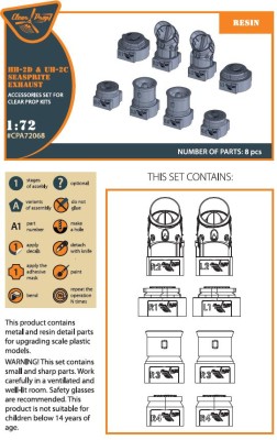 Clear Prop CPA72068 UH-2C/HH-2D Seasprite resin exhaust set 1/72