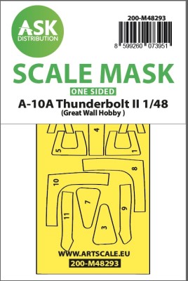 Art Scale 200-M48293 Fairchild A-10A Thunderbolt II canopy frame paint mask (outside only) 1/48