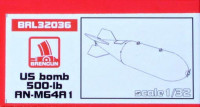 Brengun BRL32036 US bomb 500-lb AN-M64A1 (4 pcs.) 1/32