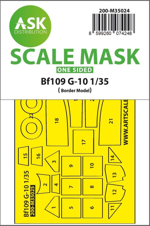 Art Scale 200-M35024 Messerschmitt Bf-109G-10 one-sided painting mask 1/35