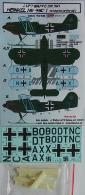 Kora Model CSD7258 Heinkel He-45C-1 Ski - Conversion set &amp; decal 1/72