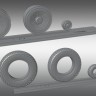Print Scale PSW48015 Republic P-47D Thunderbolt Resin Rims And Elastic Rubber Wheels 1/48