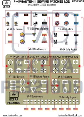 HAD PE321009 F-4 Phantom II Sewing Patches (PE set) 1/32